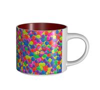 TTIGLHOH Pickleball Balls Colori Stampa Modello Bere Tazze in ceramica di grande capacità adatte per caffè Costruzione robusta Fondo antiscivolo