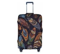 TTIGLHOH Piuma di pavone stampa pronta da viaggio protezione antigraffio esclusa la copertura della valigia impedisce il miscuglio dei bagagli, bianco, M