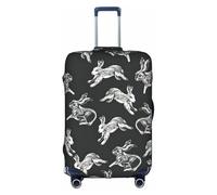 TTIGLHOH Protezione antigraffio con stampa coniglietto e coniglietto che impedisce la confusione dei bagagli, bianco, S