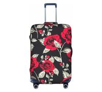 TTIGLHOH Protezione antigraffio con stampa di rose rosse, pronta da viaggio, non include la copertura per valigia, previene il miscuglio dei bagagli, bianco, XL