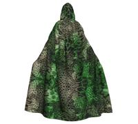 TTIGLHOH Serpente verde lungo mantello con cappuccio,Abito gotico adulto,Per costume medievale Larp costume da ballo in maschera