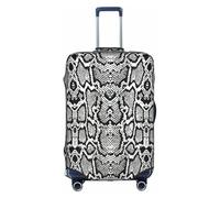 TTIGLHOH Stampa a pelle di serpente nera e bianca, pronta da viaggio, protezione antigraffio esclusa la copertura della valigia impedisce il miscuglio dei bagagli, bianco, M