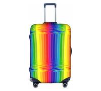 TTIGLHOH Stampa a righe arcobaleno pronta da viaggio, protezione antigraffio esclusa la copertura della valigia impedisce il miscuglio dei bagagli, bianco, M