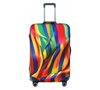 TTIGLHOH Stampa a righe color arcobaleno pronta da viaggio, protezione antigraffio esclusa la copertura della valigia impedisce la confusione dei bagagli, bianco, S