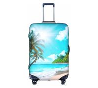 TTIGLHOH Stampa a tema oceano tropicale spiaggia pronta da viaggio protezione antigraffio esclusa la copertura della valigia impedisce il miscuglio dei bagagli, bianco, L