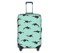 TTIGLHOH Stampa balena dell'Oceano Pacifico pronta da viaggio, protezione antigraffio esclusa la copertura della valigia impedisce la confusione dei bagagli, bianco, L