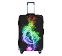 TTIGLHOH Stampa colorata con note musicali pronte da viaggio, protezione antigraffio esclusa la copertura della valigia impedisce la confusione dei bagagli, bianco, M