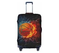 TTIGLHOH Stampa con fiamme e gocce d'acqua da basket, protezione antigraffio per viaggi, esclusa la copertura della valigia, previene il miscuglio dei bagagli, bianco, L