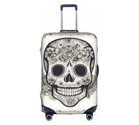 TTIGLHOH Stampa con teschio messicano pronto da viaggio, protezione antigraffio esclusa la copertura della valigia impedisce il miscuglio dei bagagli, bianco, L