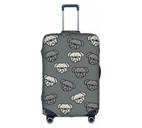 TTIGLHOH Stampa con testa di bulldog americano, pronta da viaggio, protezione antigraffio esclusa la copertura della valigia impedisce il miscuglio dei bagagli, bianco, M