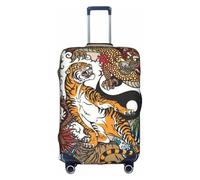 TTIGLHOH Stampa di drago e tigre pronta da viaggio, protezione antigraffio esclusa la copertura della valigia previene il confusione dei bagagli, bianco, S