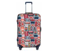 TTIGLHOH Stampa di simboli dell'Inghilterra pronta da viaggio, protezione antigraffio esclusa la copertura della valigia impedisce il miscuglio dei bagagli, bianco, L