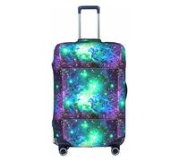 TTIGLHOH Stampa galassia verde, blu, viola, pronta da viaggio, protezione antigraffio esclusa la copertura della valigia impedisce il miscuglio dei bagagli, bianco, L