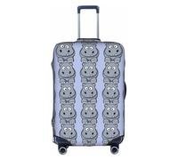 TTIGLHOH Stampa ippopotamo in stile cartone animato pronto da viaggio, protezione antigraffio esclusa la copertura della valigia impedisce che i bagagli si mescolino, bianco, L