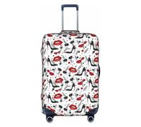 TTIGLHOH Stampa labbra con tacchi alti, pronto da viaggio, protezione antigraffio esclusa la copertura della valigia impedisce il miscuglio dei bagagli, bianco, L