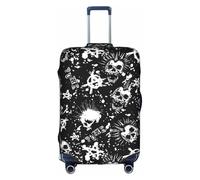 TTIGLHOH Stampa punk bianca con teschio pronto da viaggio, protezione antigraffio esclusa la copertura della valigia impedisce il miscuglio dei bagagli, bianco, XL