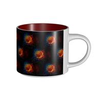 TTIGLHOH Tazza in ceramica di grande capacità con stampa di fiamme e gocce d'acqua, adatte per bar, struttura robusta, fondo antiscivolo