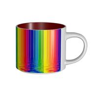 TTIGLHOH Tazze di ceramica di grande capacità delle tazze di stampa a strisce dell'arcobaleno adatte per i caffè Fondo antiscivolo della costruzione robusta
