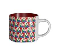 TTIGLHOH Tazze in ceramica di grande capacità con stampa bandiera messicana americana adatte per bar struttura robusta fondo antiscivolo