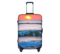 TTIGLHOH Tramonto e alba con onde oceaniche e mare stampa pronta da viaggio protezione antigraffio esclusa la copertura della valigia impedisce il confronto dei bagagli, bianco, L