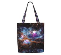 TTIGLHOH Universe Galaxy Space - Borsa per la spesa in tela, riutilizzabile, misura media, con chiusura a scatto, uso quotidiano, lavoro, shopping
