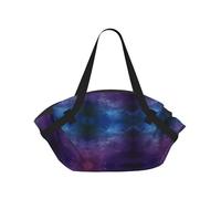 TTIGLHOH Universo con stelle e galassia Interstellar stampato rotondo coperta da spiaggia pieghevole in borsa tote resistente 94 cm tappetino da campeggio festival