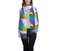 TTIGLHOH Vernice Splatter Sfondo Stampa Elegante Inverno Calda Nappa Sciarpa Con Cashmere Come Texture Corrisponde Cappotti Abiti