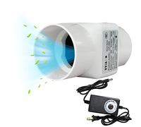 TTiiLoe Ventilatore in linea da 2" 12 V per tenda da allevamento, 50 mm, 6 W, mini ventilatore da 36 m³/h, per casa di animali domestici, soffitta, armadio, scarpiera (regolatore di velocità)