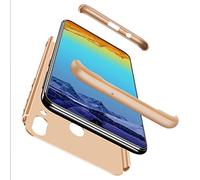 Ttimao Compatibile con Custodia Huawei Honor V20 PC Cover Rigida [Pellicola Vetro Temperato] Antiurto Custodia Protettiva a 360 ° Ultra-sottile 3 in 1 Custodia Protettiva (D'oro)