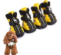 TTinah Scarpe Cane Scarpette per Cani Scarpe per Cani per Cani di Piccola Taglia Calze per Cani Antiscivolo Stivali da Pioggia per Cani Yellow,#4