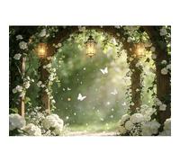 Ttincceer 1.5x1.2m Fiore Arco Sfondo Sognato Florale Farfalla Ragazza Compleanno Fotografia di matrimonio Sfondi Bambino Battesimo Doccia nuziale Torta Tavola Decorazioni Ritratto Foto Prop