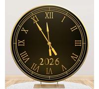 Ttincceer 125cm Orologio Nero Rotondo Sfondo Copertura Conto alla rovescia Natale Felice Anno Nuovo Decorazioni per Feste Cerchio Sfondo per Fotografia Baby Shower Adulto Ritratto Foto Props