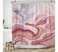 Ttincceer 152x183cm Marmo Tenda da Doccia Rosa Viola Ombre Acquerello Impermeabile Tenda da Bagno Set di Lusso Astratto Tende da Doccia Impermeabile Tenda da Vasca da Bagno