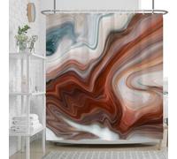 Ttincceer 152x183cm Marrone Marmo Doccia Tenda Marrone Grigio Ombre Textured Bagno Tenda Astratto Lusso Bagno Decorativo Tenda Impermeabile Vasca da Bagno Tenda