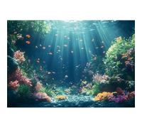 Ttincceer 2.2x1.5m Sfondo del mondo sottomarino Sotto il mare Vita marina Pesci tropicali Acquario Sfondo fotografico Baby Shower Festa Banner Uomini Donne Ritratto Foto Ptops