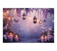Ttincceer 2.5x1.8m Sfondo Foresta Incantata Fiaba Fiori Pelosi Farfalla Ragazza Compleanno Fotografia Sfondo Giardino Sognante Signora Donne Matrimonio Addio al Nubilato Festa Decorazione Banner