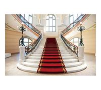 Ttincceer 250x180cm Luxury Hall Sfondo Interno Moderno Palazzo Scala a Spirale Fotografia Sfondo Splendido Tappeto Rosso Sfondo per le Ragazze Amanti Cerimonia di Nozze Decor