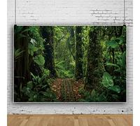 Ttincceer 250x180cm Sfondo Foresta pluviale Foresta verde Alberi antichi Piante Fotografia Sfondo Giungla Avventura Tema Fotografia Oggetti di scena Banner Photo Booth Prop
