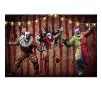 Ttincceer 300x200cm Halloween Sfondo Horror Circo Cattivo Clown attraverso il Parete Fotografia Sfondo Retro Parete Sangue Schizzato Sanguinoso Mano Stampa Fotografia Sfondo