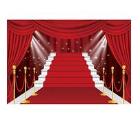 Ttincceer 300x250cm Tappeto Rosso Podio Sfondo Superstar VIP Importante Ospite Ricezione Premio Fotografia Sfondo Passi Rossi Tenda Sfondo Oggetti di Scena per le Riprese Film