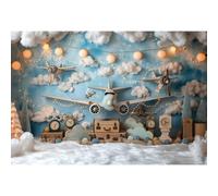 Ttincceer 3x2m Pilota Ragazzo Compleanno Sfondo Volo Sogno Blu Cielo Bianco Nuvola Bambino Doccia Fotografia Sfondo Neonato Bambini Ragazza 1 ° Festa di Compleanno Sfondi Decorazione Foto Prop