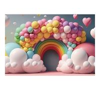 Ttincceer Arcobaleno Sfondo 250x180cm Colorato Palloncini Arco Fotografia Sfondo Ragazza Signora Compleanno Matrimonio Fotografia Sfondo Studio Ritratto Fotografia Oggetti di Scena