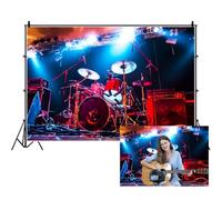Ttincceer Bar Band Sfondo 150x120cm Concerto Stage Show Fotografia Sfondo Rock Musica Tamburo Set Microfono Fotografia Sfondo Bambini Adulto Ritratto Studio Tiro Oggetti di Scena