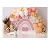 Ttincceer Boho Arcobaleno Sfondo 150x100cm Astratto Arcobaleno Rosa Beige Palloncino Fotografia Sfondo per Baby Shower Neonato Ragazzo Ragazza Bambino Festa di Compleanno Decorazione Banner
