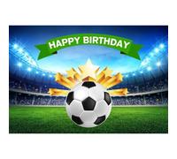 Ttincceer Calcio Compleanno Sfondo 150x100cm Verde Stadio Stella Fotografia Giocatore Felice Baby Shower Neonato Decorazione