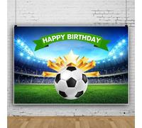 Ttincceer Calcio Compleanno Sfondo 220x150cm Verde Stadio Calcio Stella Fotografia Sfondo Giocatore di Calcio Felice Compleanno Sfondo Baby Shower Neonato Compleanno Decorazione