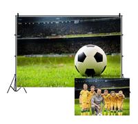 Ttincceer Campo di Calcio Sfondo 2.2x1.5m Calcio Stadio Verde Erba Fotografia Sfondo Sport Appassionato Sportivo Ragazzo Compleanno Fotografia Sfondo Studio Tiro Oggetti di Scena