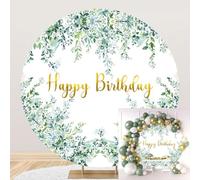 Ttincceer Felice Compleanno Sfondo 220cm Eucalipto Foglie Salvia Verde Pianta Fotografia Sfondo Neonato Ragazzi Ragazze Festa di Compleanno Fotografia Sfondo Studio colpo Oggetti di Scena