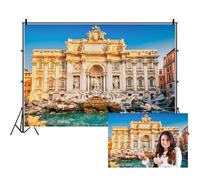 Ttincceer Fontana di Trevi Sfondo 6x3m Italia Antica Roma Punto di riferimento architettonico Sfondo Antica Europa Attrazioni famose Edificio Sfondo fotografico Ritratto di adulti fotografico Props