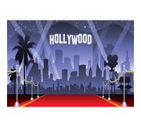 Ttincceer Hollywood Red Carpet Sfondo 2.5x1.8m Film Notte Tema Premi Cerimonia Sfondo Architettura Urbana Notte Stellata Spotlight Fotografia Sfondo Studio Foto Oggetti di Scena